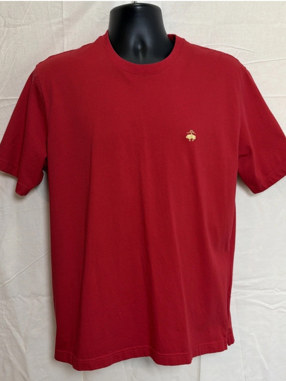 Brooks Brothers Red Short-Sleeve Crewneck with Gold Embroidered Logo
